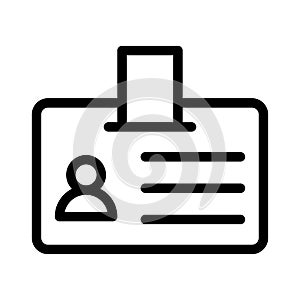 Id card vector thin line icon