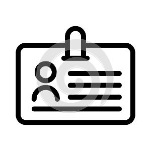 Id card vector thin  line icon