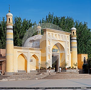 Id Kah Mosque, Kashgar, Xinjiang privince, China. This is the largest Mosque in China. It is the central place of worship for the