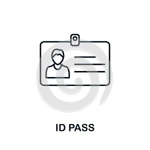 Id Pass icon. Simple element from internet security collection. Creative Id Pass icon for web design, templates