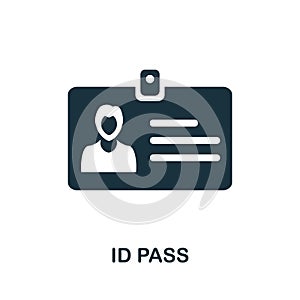 Id Pass icon. Simple element from internet security collection. Creative Id Pass icon for web design, templates, infographics and