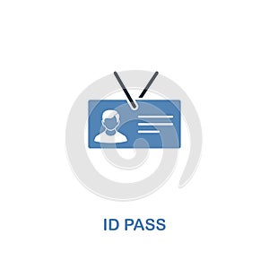 Id Pass icon in two colors. Premium design from internet security icons collection. Pixel perfect simple pictogram id pass icon