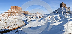 Ida Gulch and Castle Valley Mesas in Snow photo