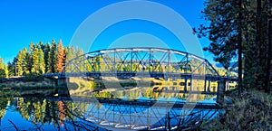 Idaho bridge by Kellogg over river