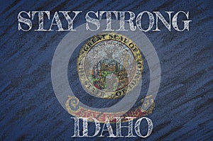 Idaho ,flag illustration. Coronavirus danger area, quarantined country. Stay strong