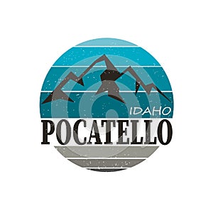 Idaho Pocatello United States vector illustrations shirt design logo