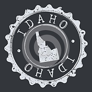 Idaho Seal Map. Silhouette Postal Passport Stamp. Round Vector Icon Postmark.