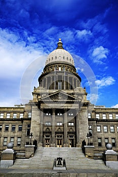 Idaho State Capital Building in Fall Autumn Leaves