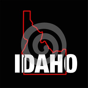 IDAHO state map typography on black background