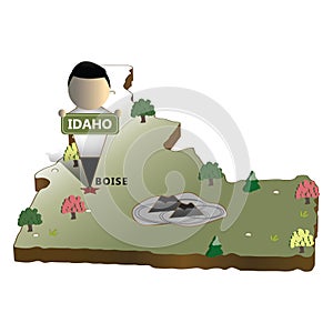 idaho state map. Vector illustration decorative design