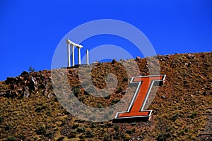 Idaho State University Collumns and the Big I on Red Hill