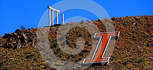 Idaho State University Collumns and the Big I on Red Hill photo