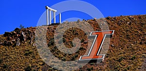 Idaho State University Collumns and the Big I on Red Hill photo