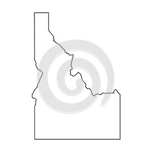 Idaho, state of USA - solid black outline map of country area. Simple flat vector illustration