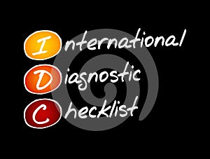 IDC - International Diagnostic Checklist, acronym photo