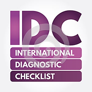 IDC - International Diagnostic Checklist acronym photo
