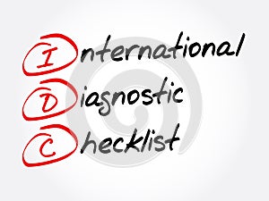 IDC - International Diagnostic Checklist photo