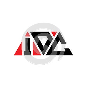 IDC triangle letter logo design with triangle shape. IDC triangle logo design monogram. IDC triangle vector logo template with red