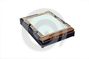 Ide 3.5 hard drive isolate on white background close-up