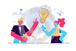 Vector illustration of Young people have idea