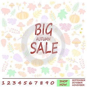 Idea for Autumn sale banner for shopping discount promotion.