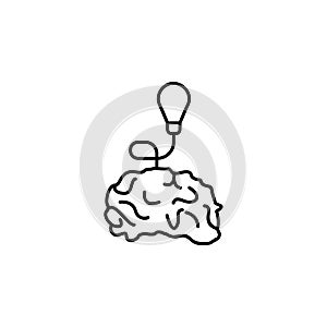 idea in the brain icon. Element of sturt up icon for mobile concept and web apps. Thin line idea in the brain icon can be used for