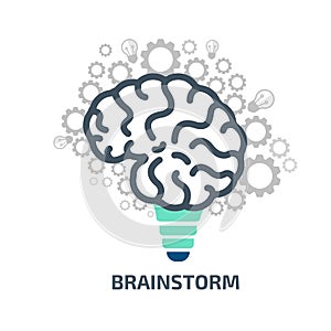 Idea brainstorm. Vector illustration concept stock