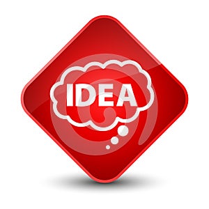 Idea bubble icon elegant red diamond button