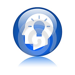 Idea bulb head brain icon