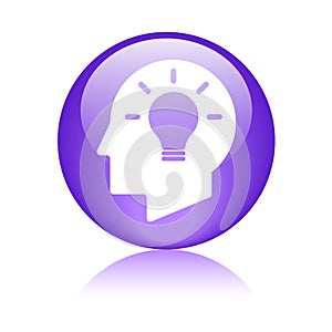 Idea bulb head brain icon