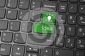 Idea bulb icon on keyboard