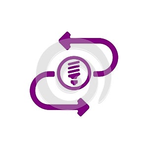 idea, bulb, light, energy bulb, head, thinking, creative business idea purple color icon