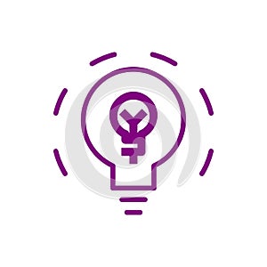 idea, bulb, light, energy bulb, head, thinking, creative business idea purple color icon