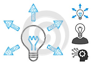 Idea Bulb Polygonal Web Vector Mesh Illustration