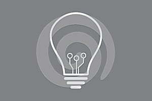 Idea bulb vector using white color line on dark background to mean innovation in technology