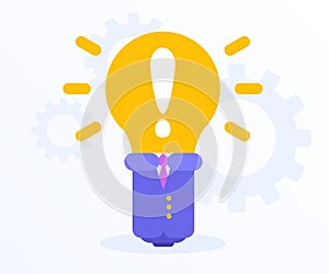 Idea and business concept icon. Vector illustration in flat minimalist style