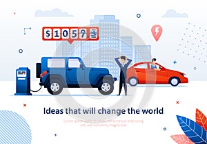 Idea Change World Man Drive Electric Car Advantage