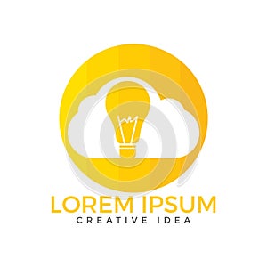Bulb Cloud Logo Design Template.