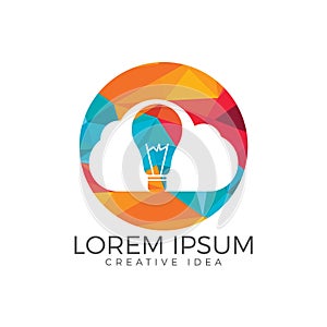 Bulb Cloud Logo Design Template.