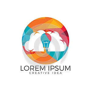 Bulb Cloud Logo Design Template.