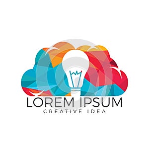 Bulb Cloud Logo Design Template.
