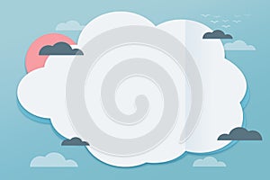 Idea cloud paper cut simple background