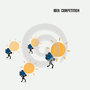 Idea competition idea concept. Business cartoon idea symbol.