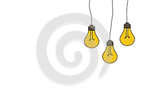 Idea concept background. Glowing yellow light bulb as inspiration concept. Light sign ideas. light bulb icon. Bulb light idea.