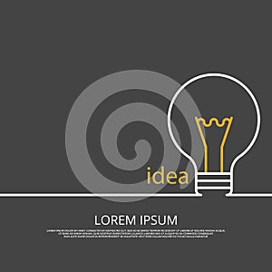 Idea concept background with light bulb