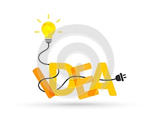 Idea concept with bright and shining light bulb