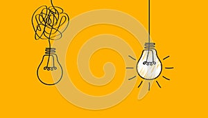 Idea concept, creative bulb sign, innovations. Keep it simple business concept for project management, marketing, creativity photo