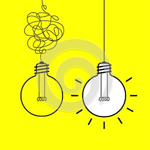 Idea concept, creative lightbulb sign hand draw style photo