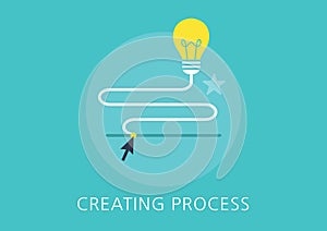 Idea creating process concept flat icon