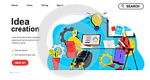Idea creation concept for landing page template. Vector illustration